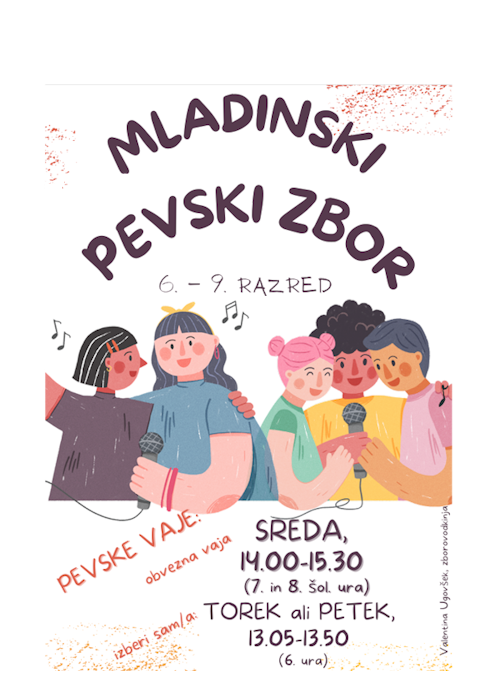 Mladinski pevski zbor – vabilo