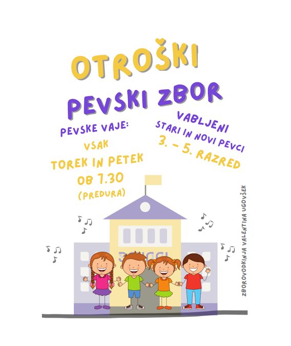 Otroški pevski zbor – vabilo